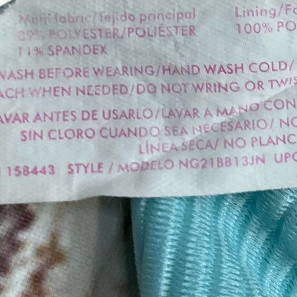 Ninety-Nine Halter Bikini Top Colorblock Blue & Green Sz Medium - Picture 8 of 9